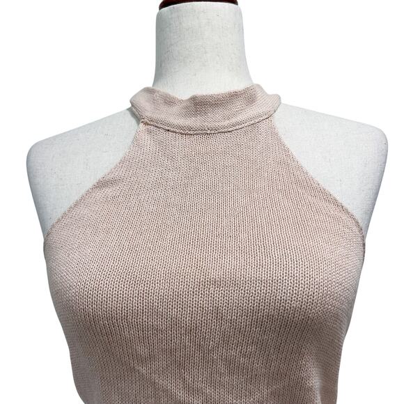 Free People Knit Halter Top XS / Small Tie Back Open Back Festival Mockneck (6) - Picture 2 of 9